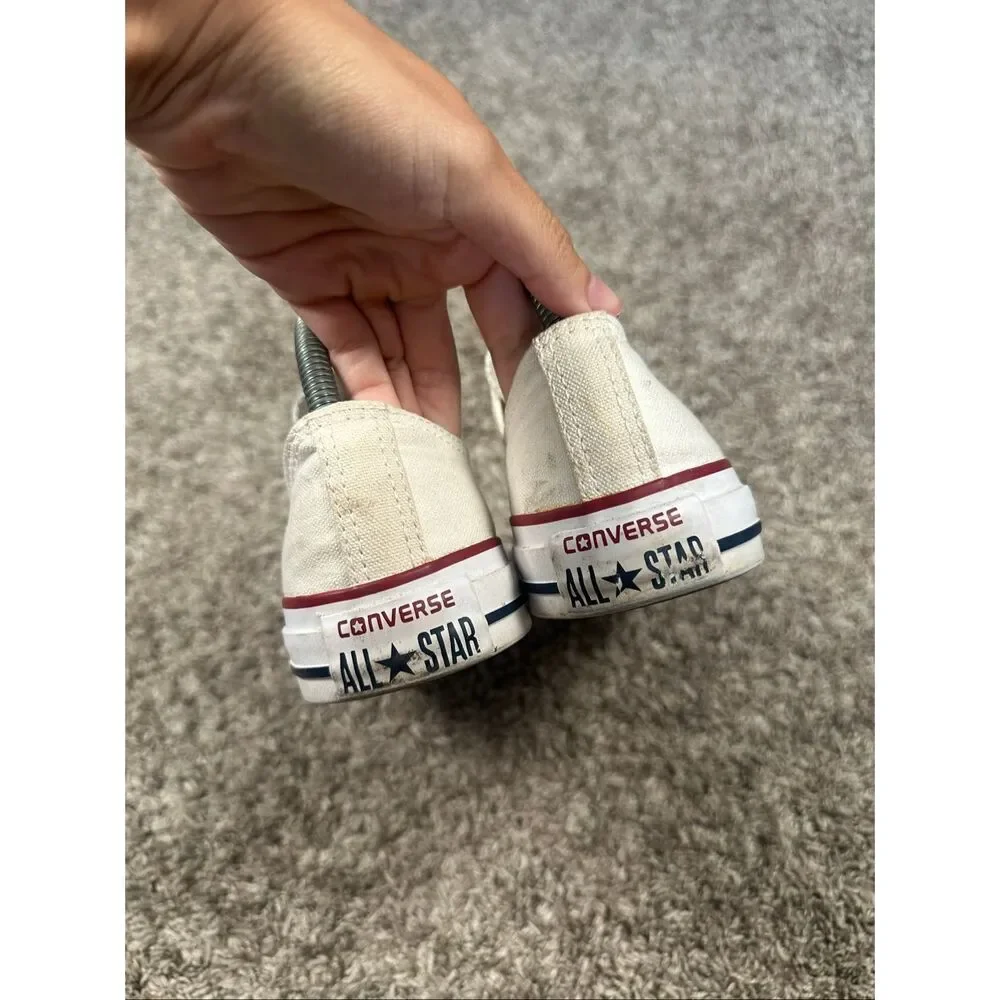 converse all star low top canvas sneakers shoes white women’s 8 lace up casual - Picture 7 of 10
